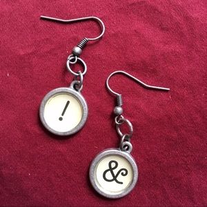 Typewriter Key Punctuation Earrings